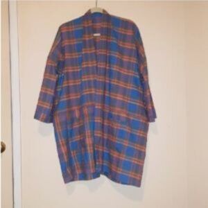 Handmade Pastel Plaid Cotton Linen Kimono | Easy Boho Layering Piece